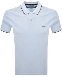 GANT - Tipping Pique Polo T Shirt Fresh - Lyst