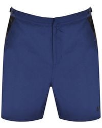 Fred Perry Contrast Panel Swim Shorts - Blue