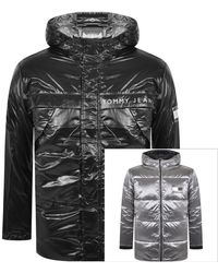 tommy hilfiger black parka mens