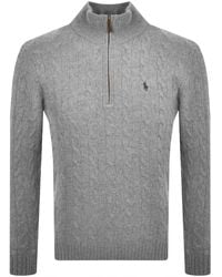 Ralph Lauren - Cable Knit Half Zip Jumper - Lyst