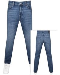 BOSS - Boss Maine Regular Fit Mid Wash Jeans - Lyst