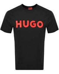 HUGO - Duivio Hort Eeve Crew Neck T-hirt Back An - Lyst