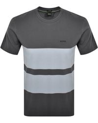 BOSS - Boss Stripe Zone Pique T Shirt Dark - Lyst