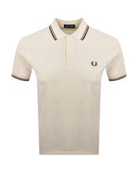 Fred Perry - Twin Tipped Polo T Shirt Ecru - Lyst
