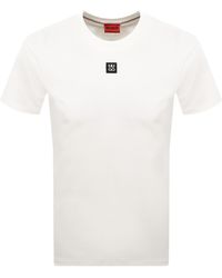 HUGO - Dalile Stacked Logo T Shirt Natural - Lyst