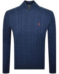 Ralph Lauren - Half Zip Cable Knit Jumper - Lyst