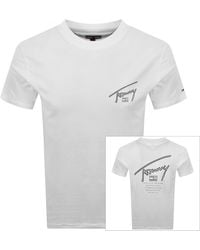 Tommy Hilfiger - Signature Backprint T Shirt Ecru - Lyst