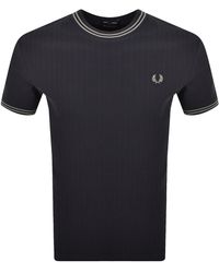 Fred Perry - Ribbed Jersey T Shirt - Lyst