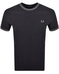 Fred Perry - Ribbed Jersey T Shirt - Lyst