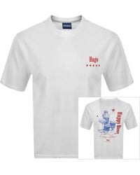 HUGO - Printed Artwork T Shirt - Lyst