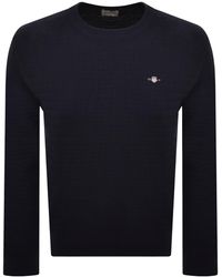 GANT - Cable Knit Crew Neck Jumper - Lyst