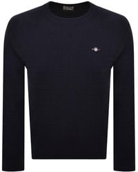 GANT - Cable Knit Crew Neck Jumper - Lyst