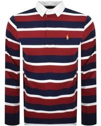 Ralph Lauren Long Sleeve Rugby Polo T Shirt Red