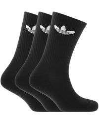 adidas Originals Three Pack Solid Crew Socks - Black
