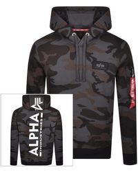 alpha industries black print hoodie