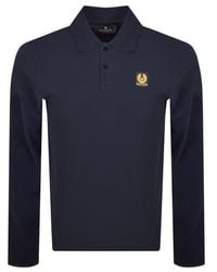 Belstaff - Logo Long Sleeve Polo T Shirt - Lyst