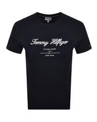 Tommy Hilfiger - Script Logo T Shirt - Lyst