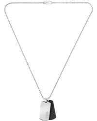 BOSS BUSINESS - Boss Devon Leather Dog Tag Necklace - Lyst