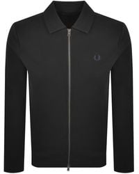 Fred Perry - Zip Through Collared Sweatshirt - Lyst