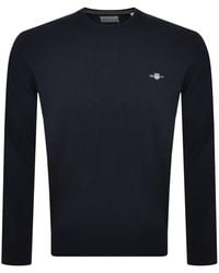 GANT - Classic Cotton Crew Neck Knit Jumper - Lyst