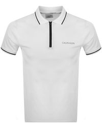calvin klein white polo shirt