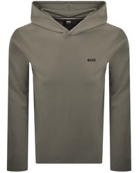 BOSS BUSINESS - Boss Waffle Hooded T Shirt Open - Lyst