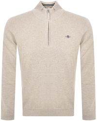 GANT - Half Zip Knit Jumper Melange - Lyst