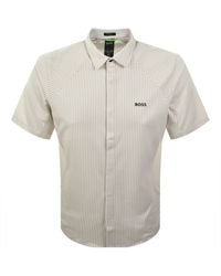 BOSS - Boss Excurse Short Sleeve Striped Shirt - Lyst