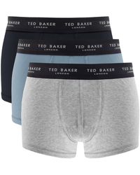 Ted Baker 3-pack Cotton Fashion Trunk in Blue for Men Mens Clothing Underwear Boxers 