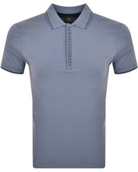 ARMANI EXCHANGE - Short Sleeved Polo T Shirt - Lyst