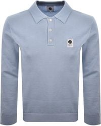 Pretty Green - Long Sleeved Knit Polo T Shirt - Lyst
