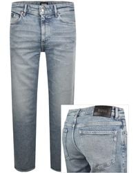BOSS BUSINESS - Boss Ogden Straight Fit Jeans Light Wash - Lyst