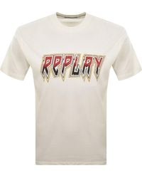 Replay - Logo T Shirt Off - Lyst