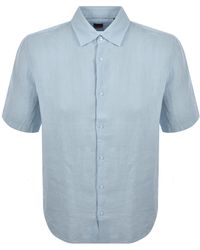 BOSS - Boss Rash 2 Short Sleeved Linen Shirt - Lyst