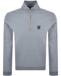 Belstaff - Quarter Zip Sweatshirt Mist - Lyst