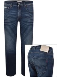 Replay - Grover Straight Jeans Dark Wash - Lyst