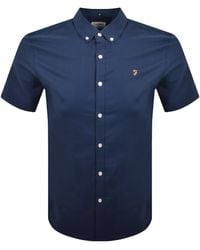 Farah - Farah Brewer Short Sleeve Shirt Aegean - Lyst