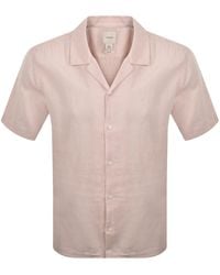 Calvin Klein - Short Sleeve Linen Shirt - Lyst