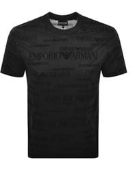 Armani - Emporio All Over Logo T Shirt - Lyst