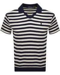 Ralph Lauren - Stripe Knit Polo T Shirt - Lyst