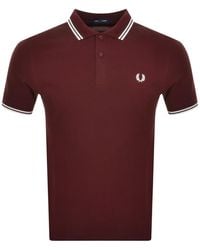 Fred Perry - Slim Fit Twin Tipped Polo Ox Blood - Lyst