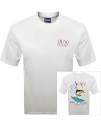 HUGO - Marine Artwork T Shirt - Lyst