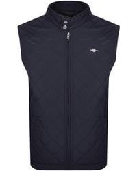 GANT - Quilted Windcheater Gilet - Lyst