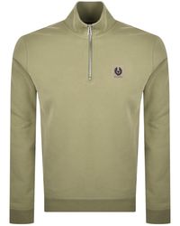 Belstaff - Quarter Zip Sweatshirt Fatigue - Lyst