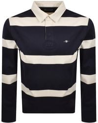 GANT - Striped Rugger Polo T Shirt - Lyst