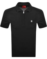 HUGO - Sayfong Quarter Zip Polo - Lyst