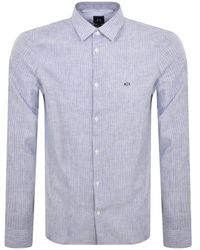 Armani Exchange - Long Sleeve Striped Shirt - Lyst