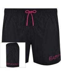 EA7 - Emporio Armani Logo Swim Shorts - Lyst