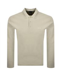 BOSS - Boss Plisy Long Sleeve Polo T Shirt - Lyst