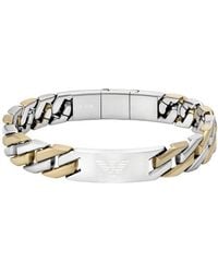 Armani - Emporio Steel Eagle Id Bracelet - Lyst